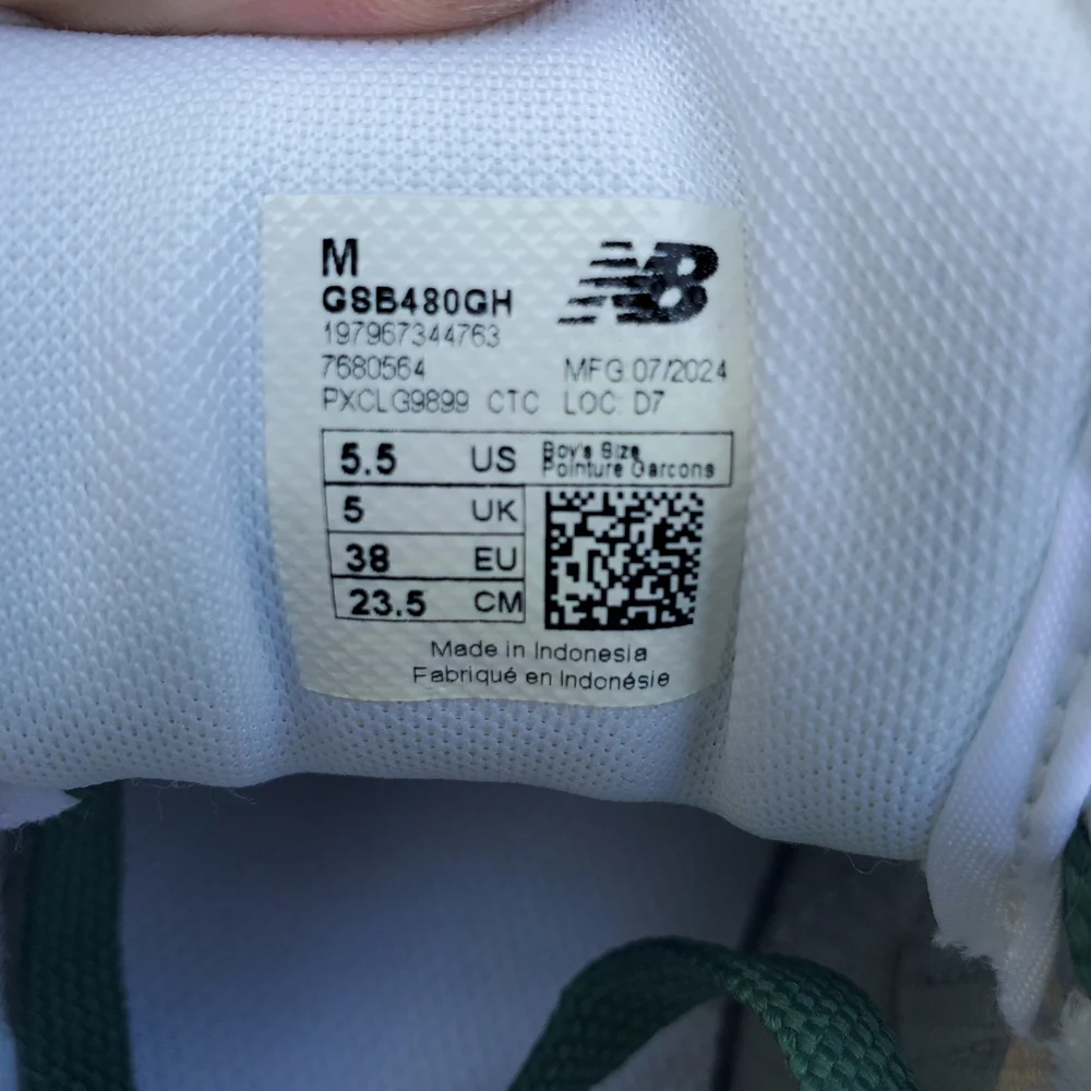 New Balance 480 Green and White Court Shoes 5.5Y - Picture 4 of 7
